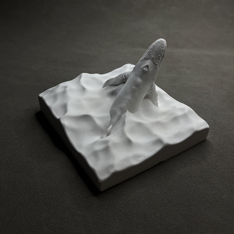 Marine Aquarium Decorations - Humpback Whale Statue Plaster Ocean Sculpture