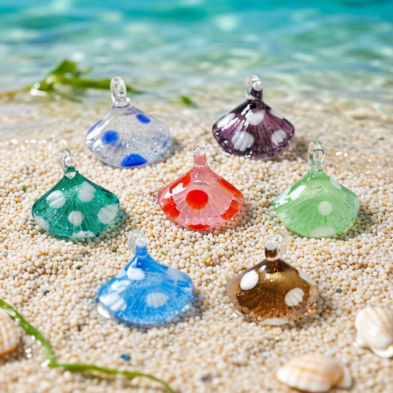 Marine Aquarium Decorations - Colorful Mini Sea Shell Charm Glass