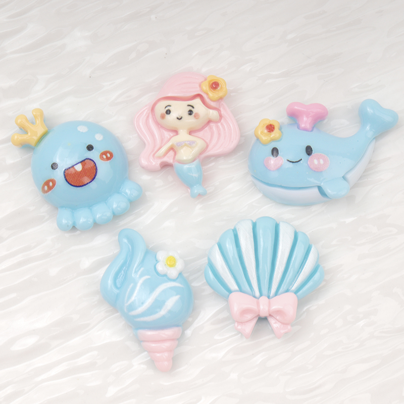 10/100Pcs Cute Blue Flat Back  - огляд і ціна Marine Aquarium Decorations