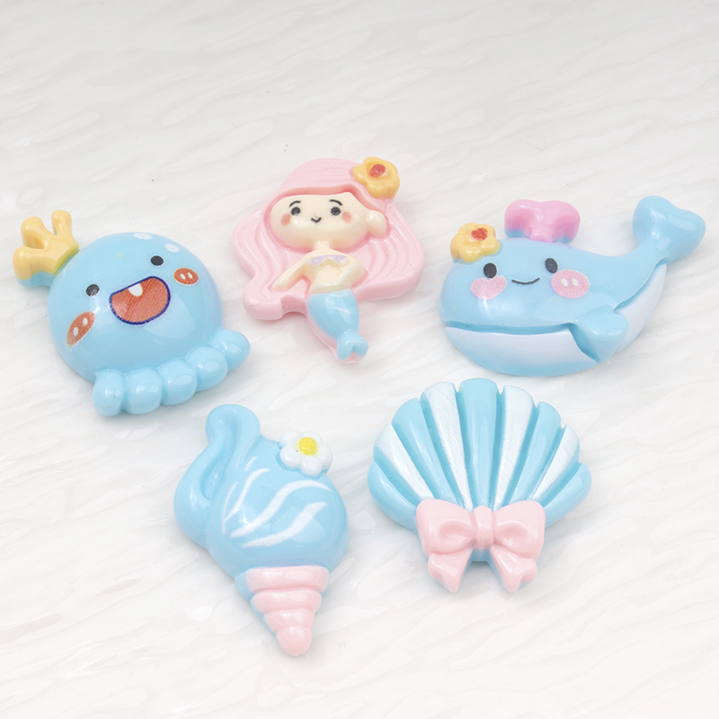 10/100Pcs Cute Blue Flat Back  - огляд і ціна Marine Aquarium Decorations