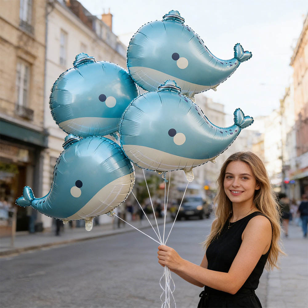 5pcs Cartoon Whale Foil Balloo - огляд і ціна Marine Aquarium Decorations