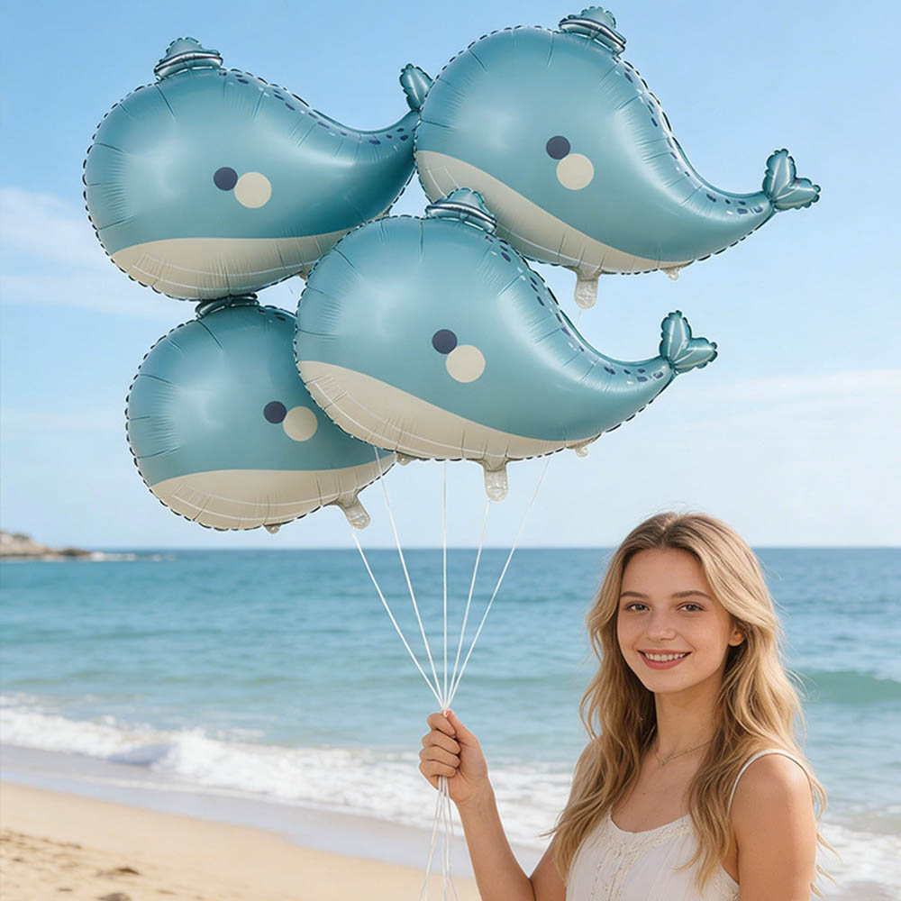 5pcs Cartoon Whale Foil Balloo - огляд і ціна Marine Aquarium Decorations