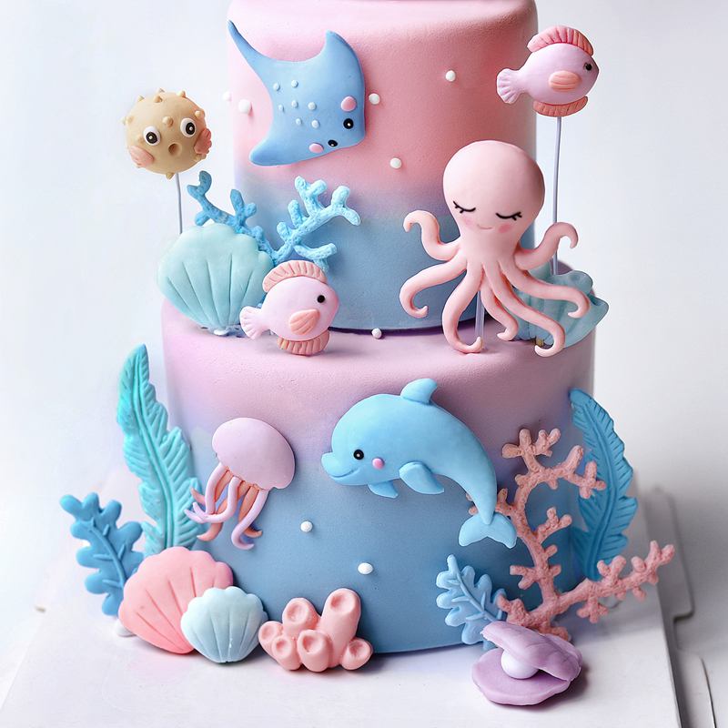 Ocean Octopus Whale Cake Decor - огляд і ціна Marine Aquarium Decorations