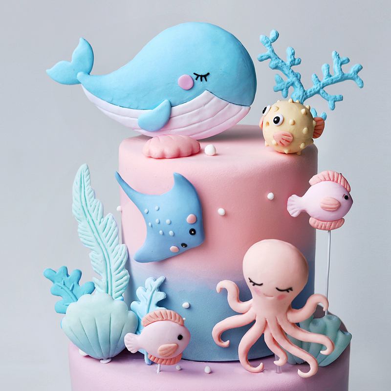 Ocean Octopus Whale Cake Decor - огляд і ціна Marine Aquarium Decorations